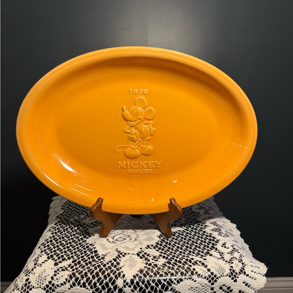 Mickey Mouse Embossed Orange Ceramic Tray